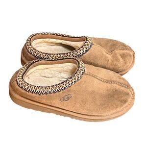 UGG Kids Tasman Chestnut Suede Slip On Slippers 1019066K Size 1Y